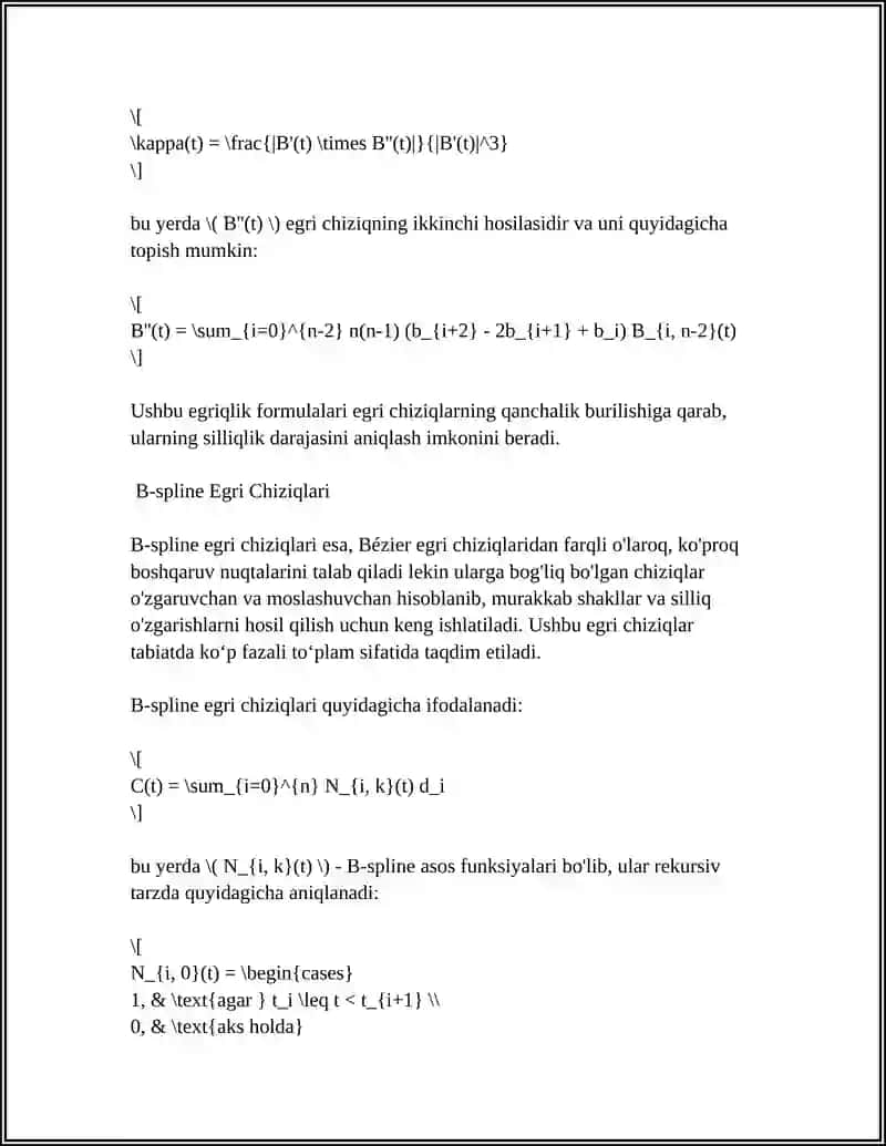 KOMPYUTER GRAFIKASIDA DIFFERENSIAL HISOB TATBIQLARI 4