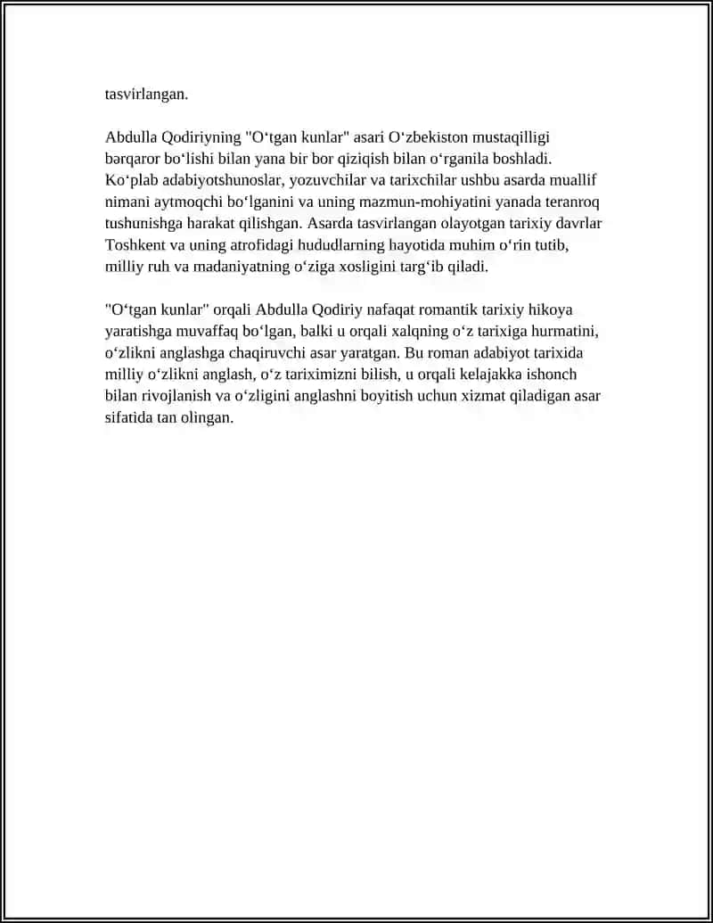 O‘tgan kunlar”da avtor nutqi va uning xususiyatlari 4