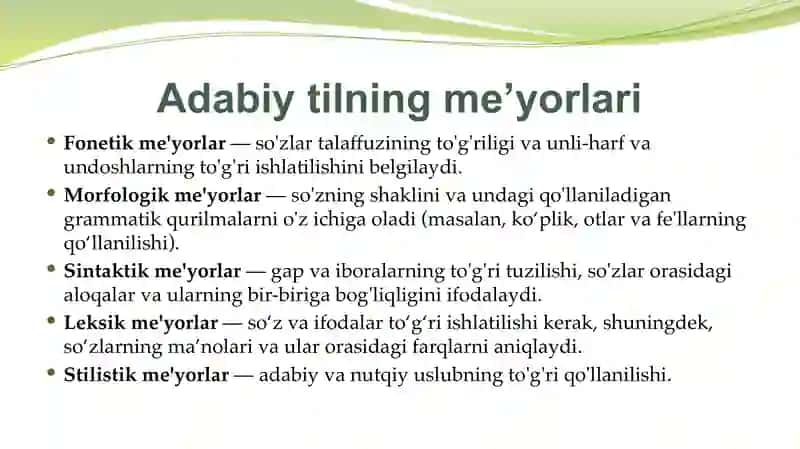 Adabiy til meʼyorlari. Yangi alifbo va imlo meʼyorilari 4