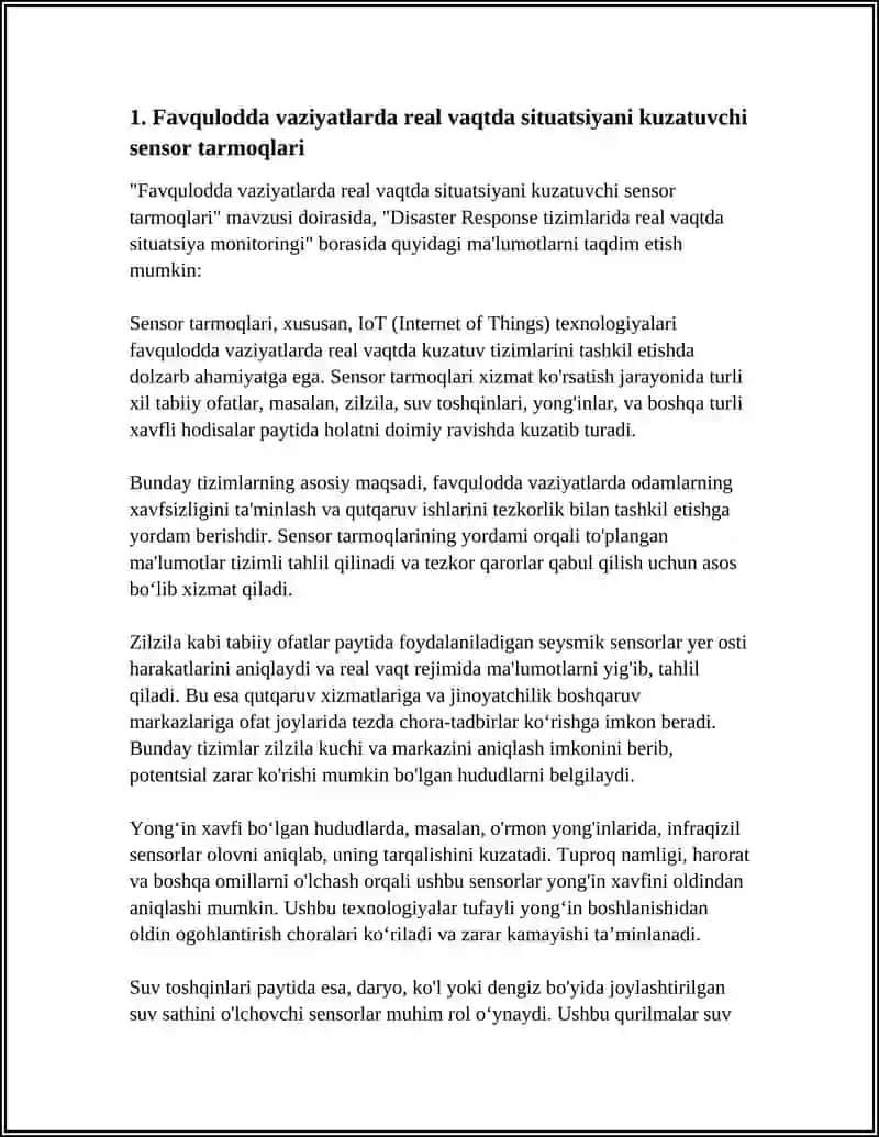 Sensor tarmoqlari, IoT texnologiyalari 4