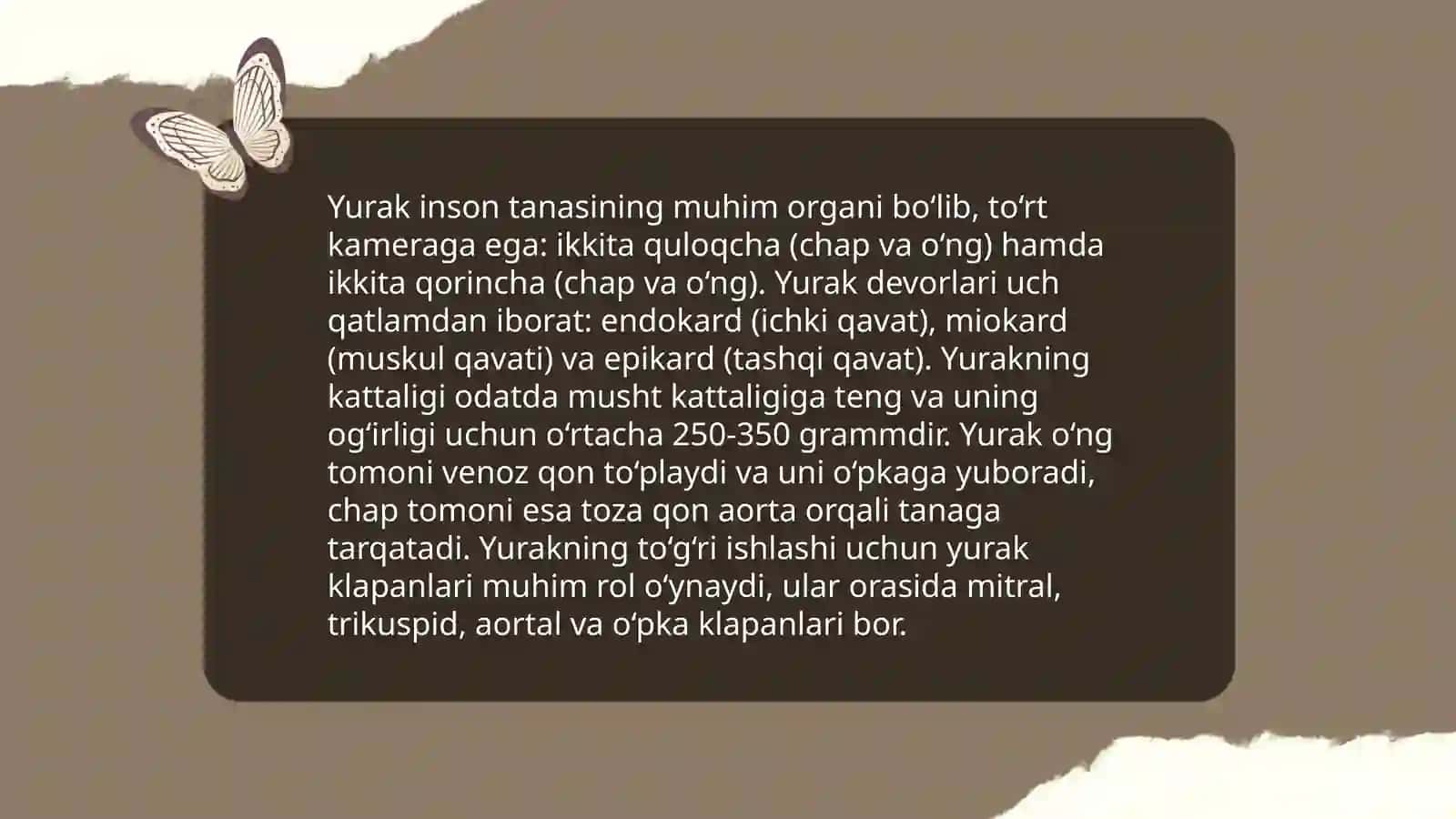 Yurak qon tomirlarining tuzulishi ( katta va kichik qon aylanish doirasi aortaning tarmoqlanish) 4