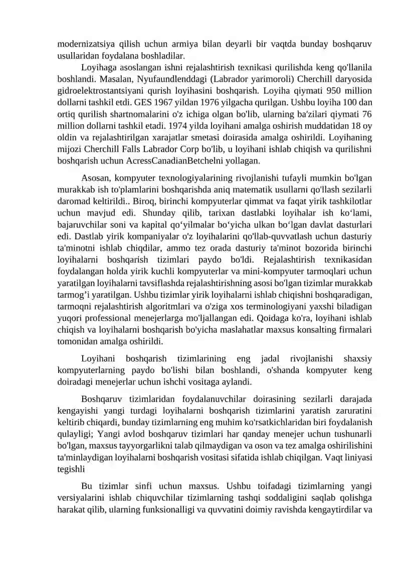 Loyiha boshqaruviga kirish, loyiha tarifi va turlari 4