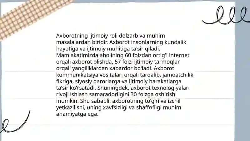 Ijtimoiy axborot turkumlanishi 4