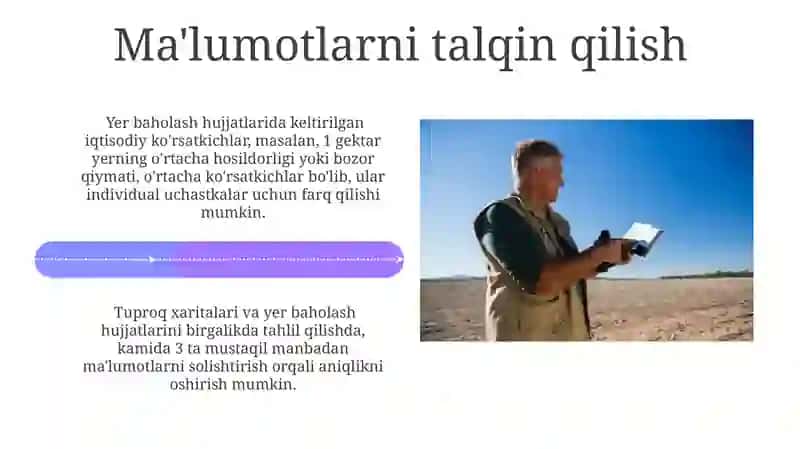 Tuproq xaritalari va yerlarni baholash hujjatlaridan foydalanish 4