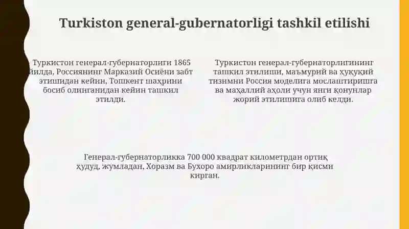 Rossiya podsholigi mustamlakachiligi davrida Oʻzbekiston davlati va huquqi 4