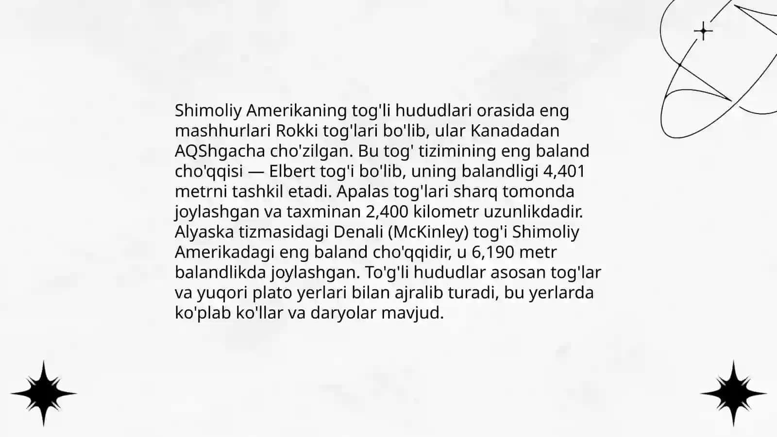 Shimoliy Amerika tabiiy geografik rayonlariga qiyosiy tasing 4