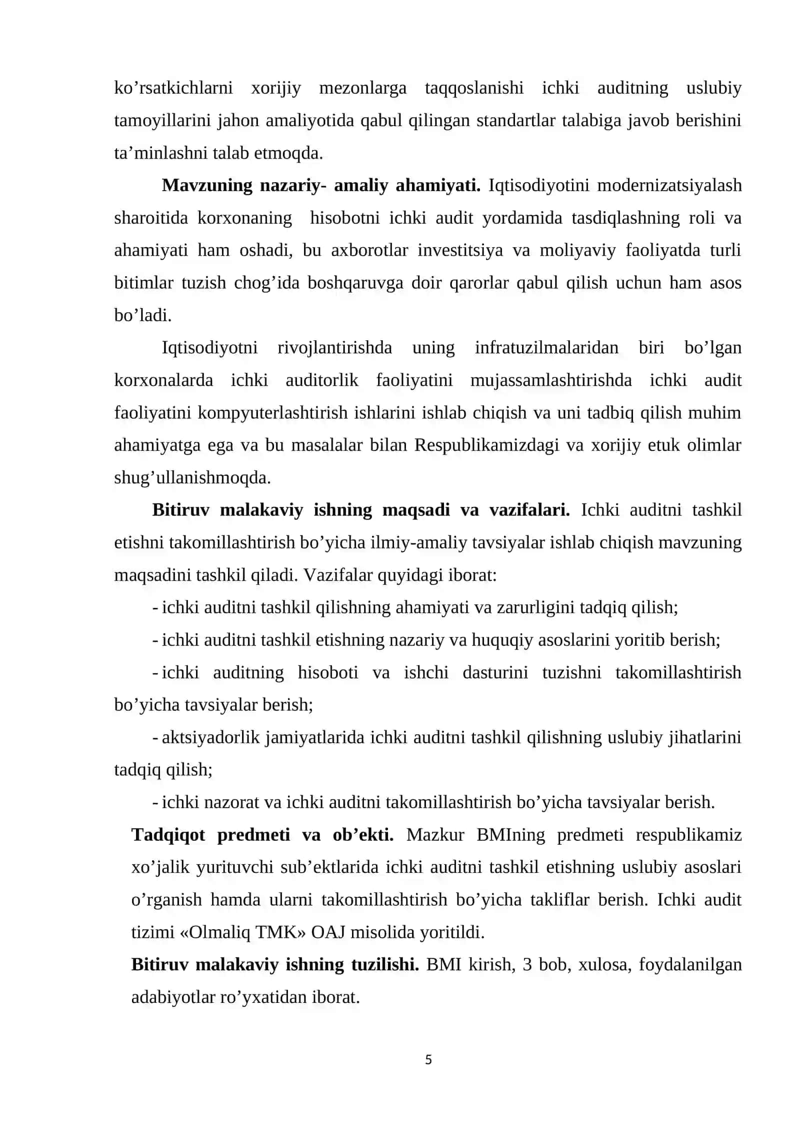 «Ichki audit xizmati ishining samaradorligini baholash» 4