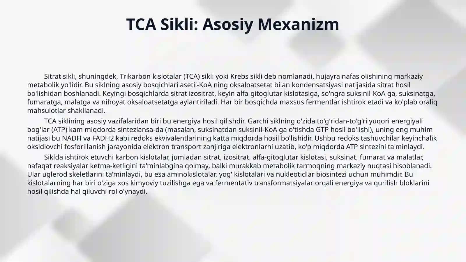 Bir necha asosli Karbon kislotalar sikli. 4