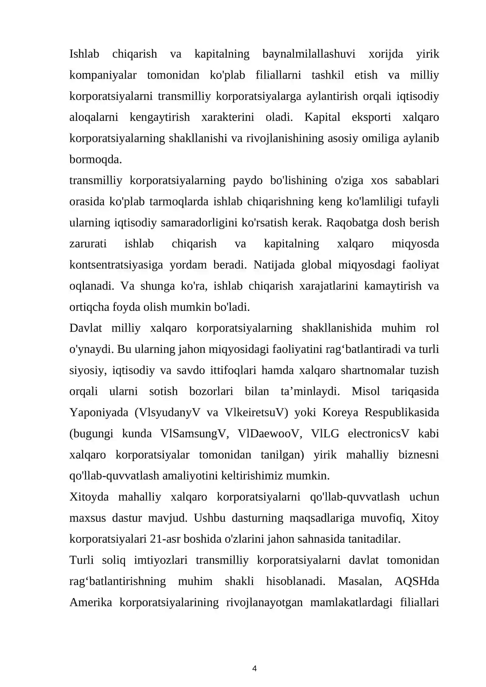 Transmilliy korporatsiyalar faoliyatining global kengayishi 4