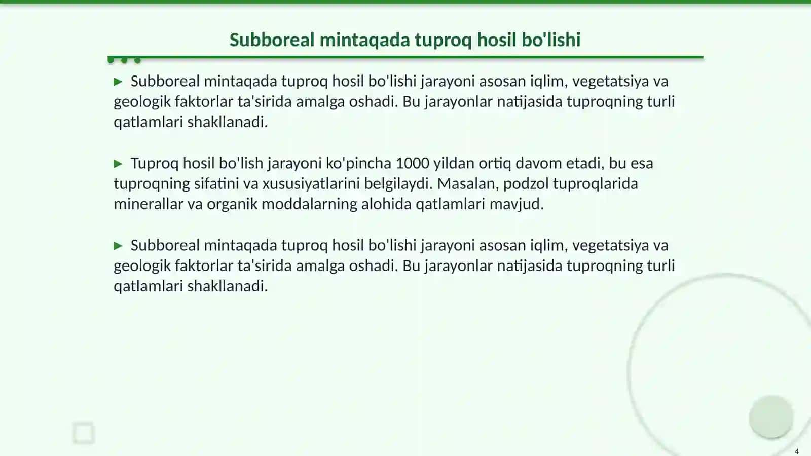 Subboreal mintaqa tuproqlari geografiyasi 4