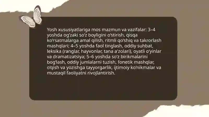 Maktabgacha yoshdagi bolalarga ingliz tilini o'qitish bo‘yicha tematik rejalashtirish 4