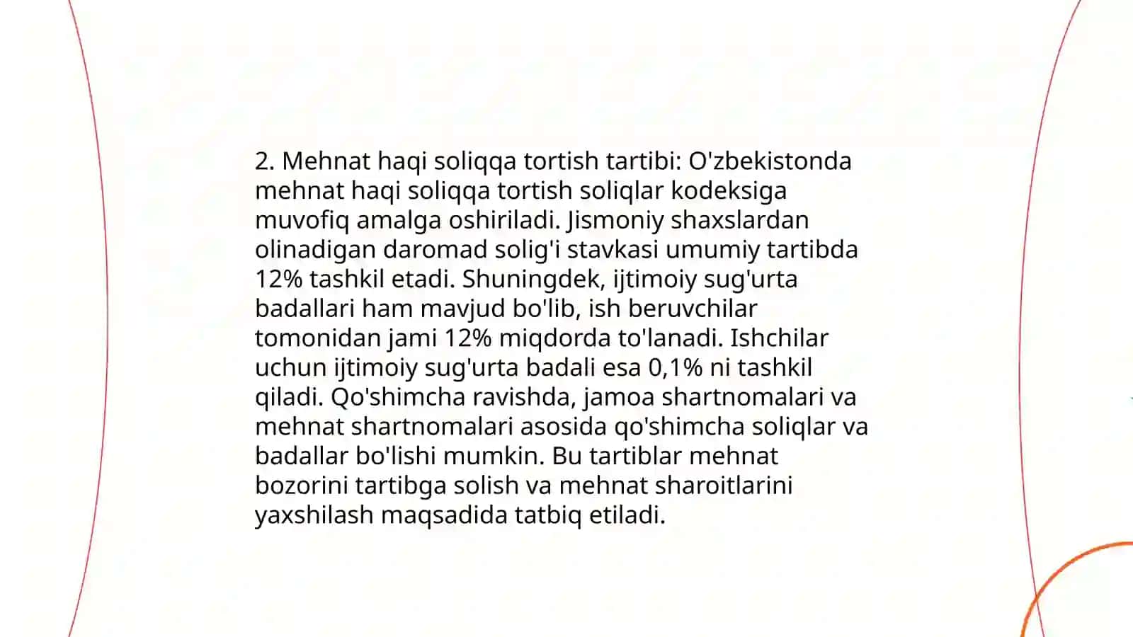 Jismoniy shaxslarning mehnat xaqqi va unga tenglashtirilgan shaklda oladigan daromadlarni soliqqa tortish tartibi 4