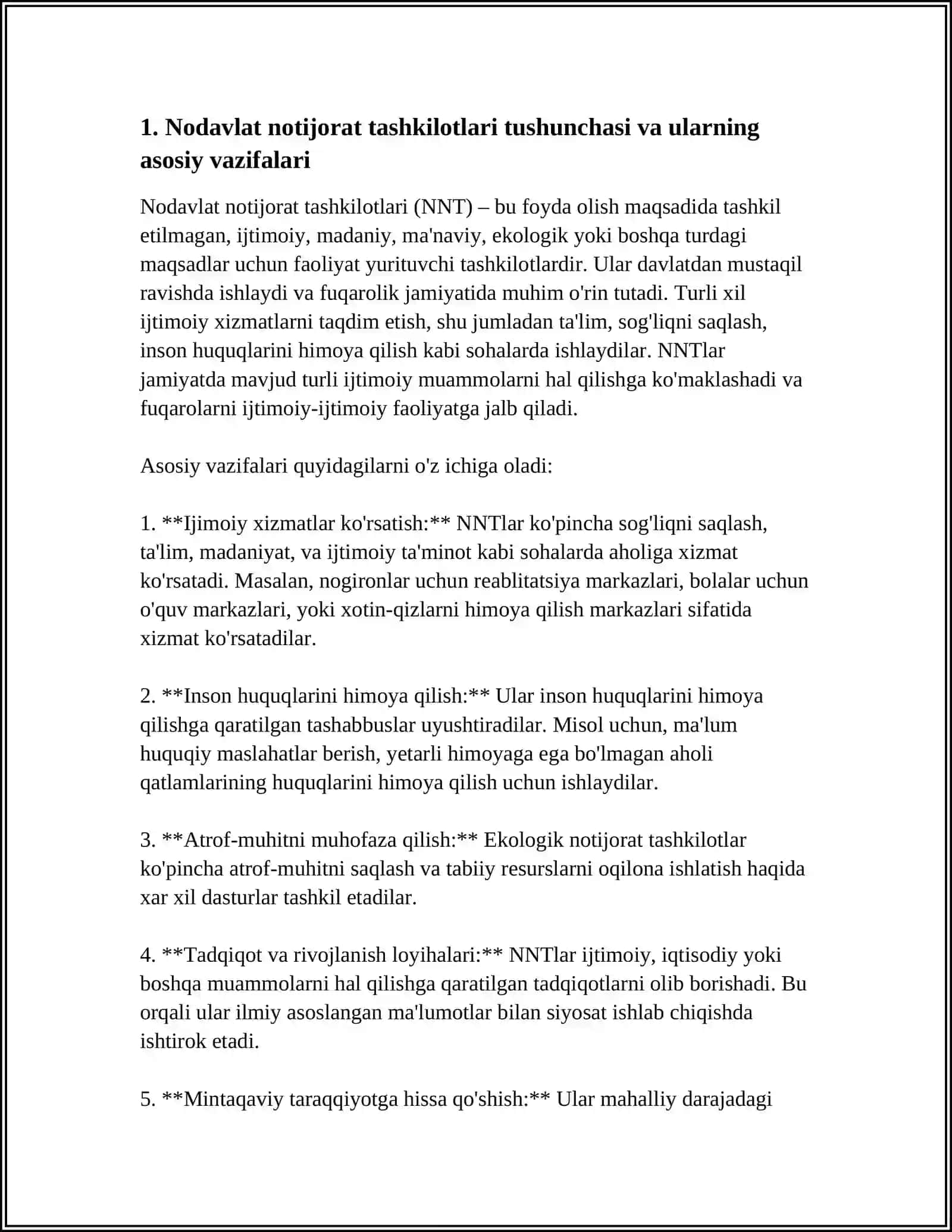 TADBIRKORLIKNI RIVOJLANTIRISHDA NODAVLAT NOTIJORAT TASHKILOTLARINING O'RNI 1991-2024-YILLAR 4
