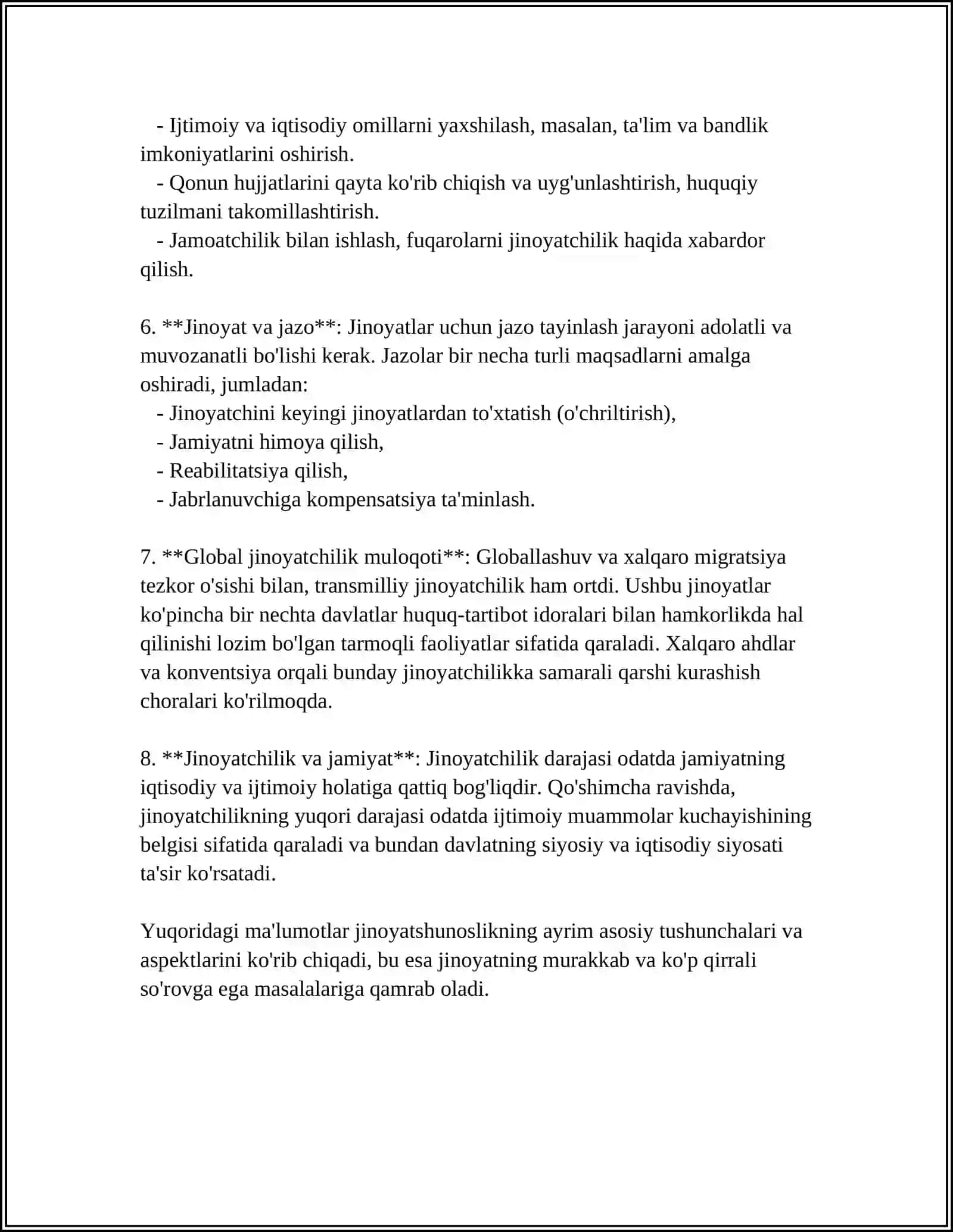 JINOYAT VA JAZO ROMANI HAQIDA 4