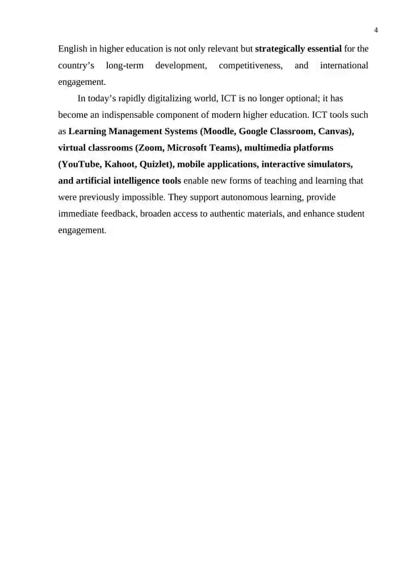 Integrating Information and Communication Technologies in Teaching English in Higher Education 4