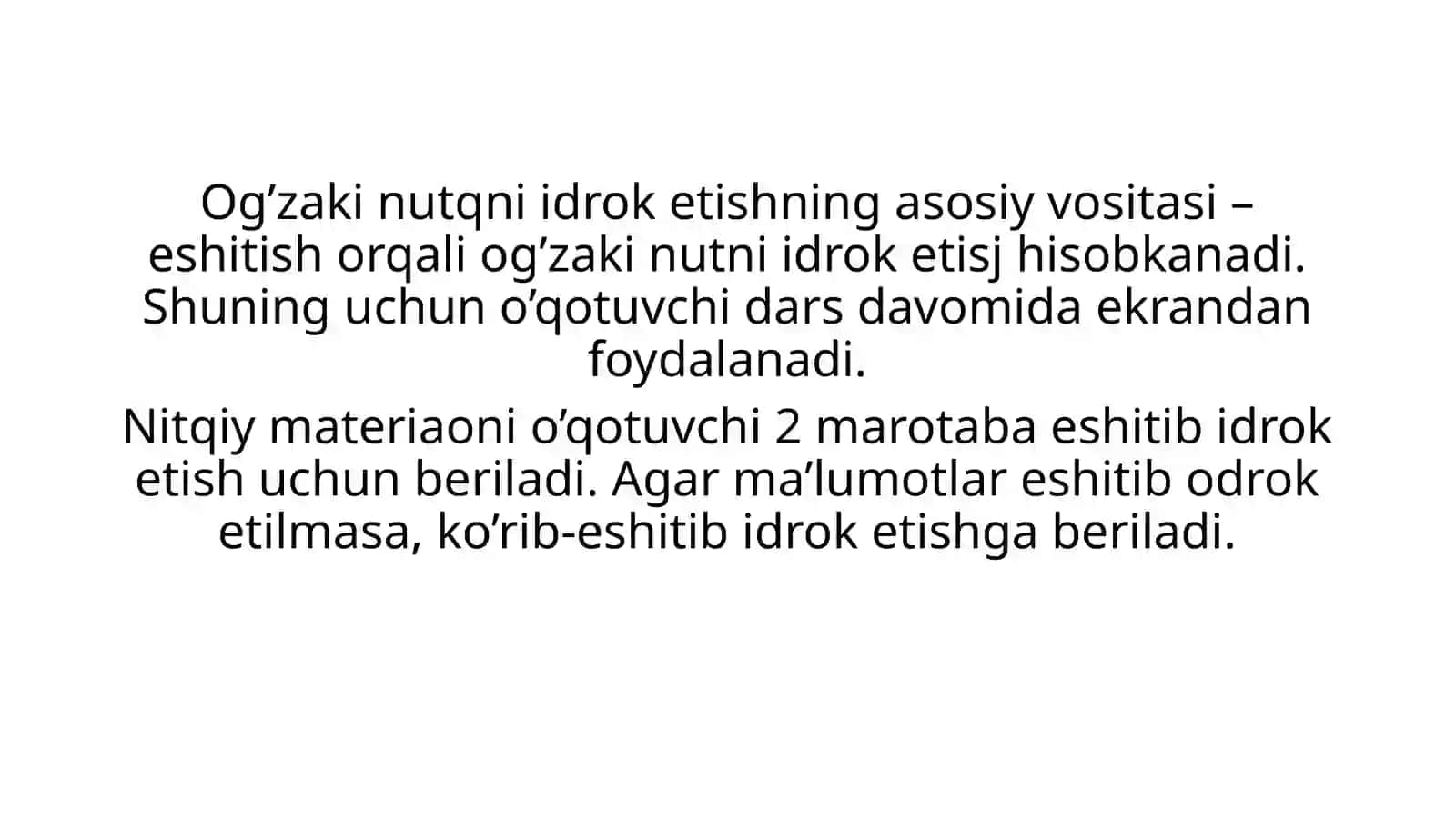 Umumta’lim fanlarida eshitish qobiliyatini rivojlantirish va talaffuzga o’rgatish 4