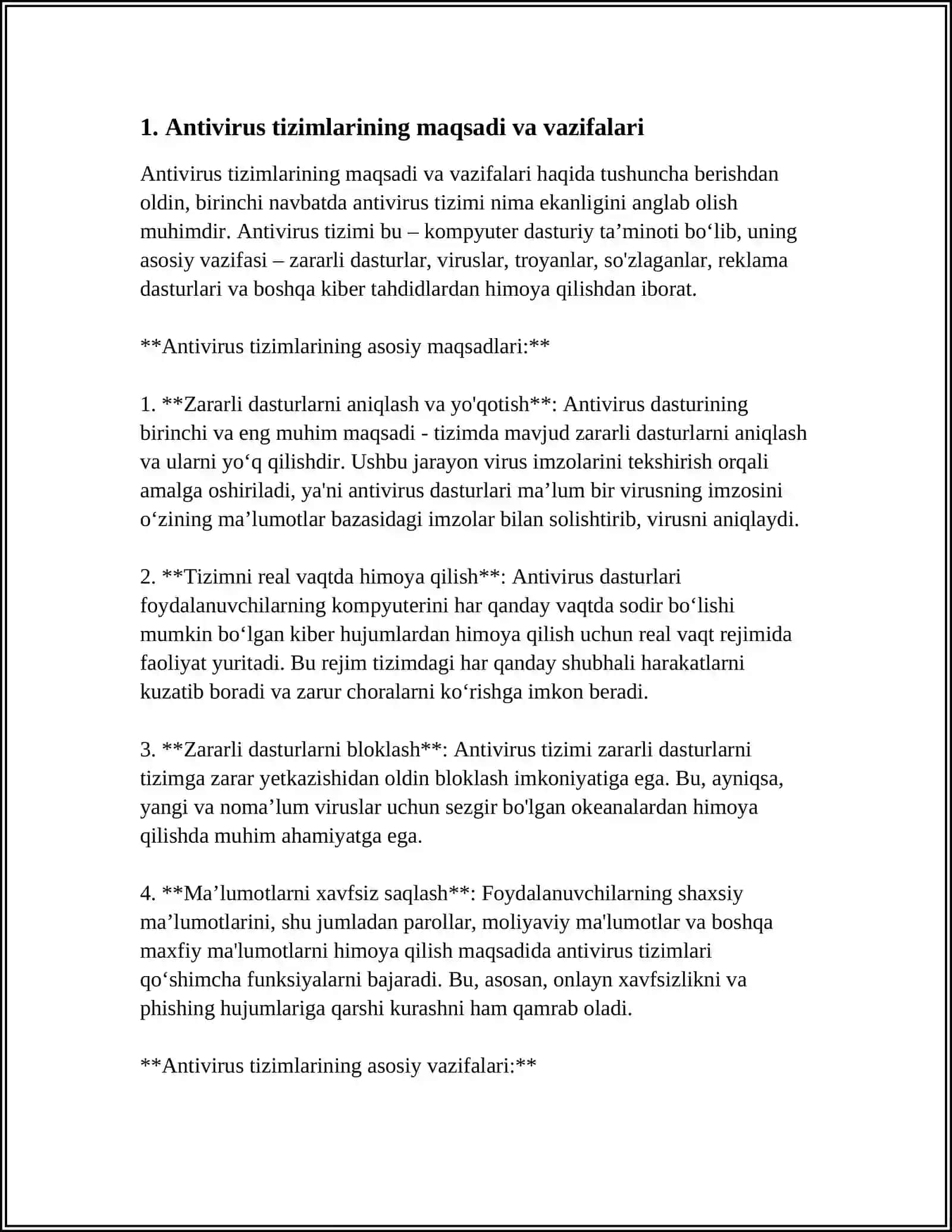 ANTIVIRUS, IDS,IPS,TE VOSITALARINING O'RNI 4