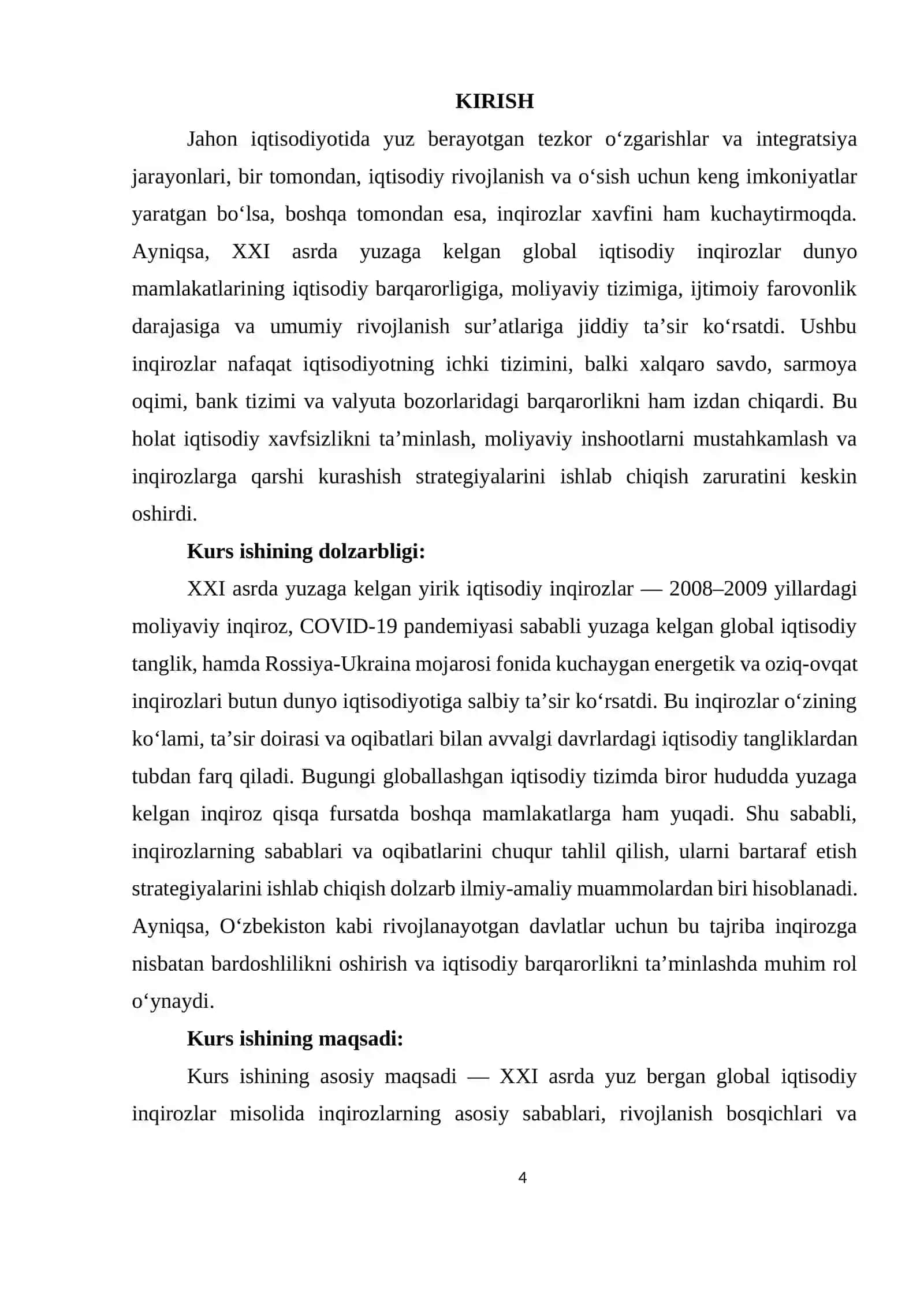 JAHON IQTISODIY INQIROZLARI: SABABLARI VA OQIBATLARINI TAHLIL QILISH 4