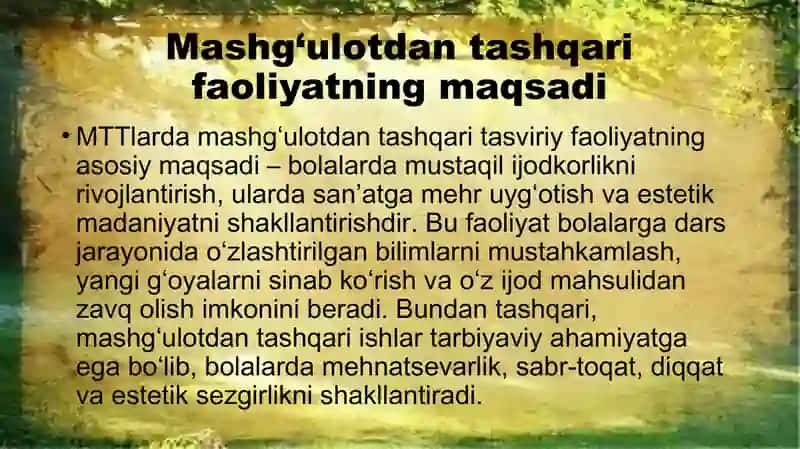 MTTlarida mashg‘ulotdan tashqari vaqtlarda tasviriy faoliyatni tashkil qilish 4