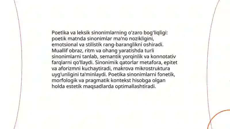 Leksik sinonimlar- poetik vosita sifatida 4