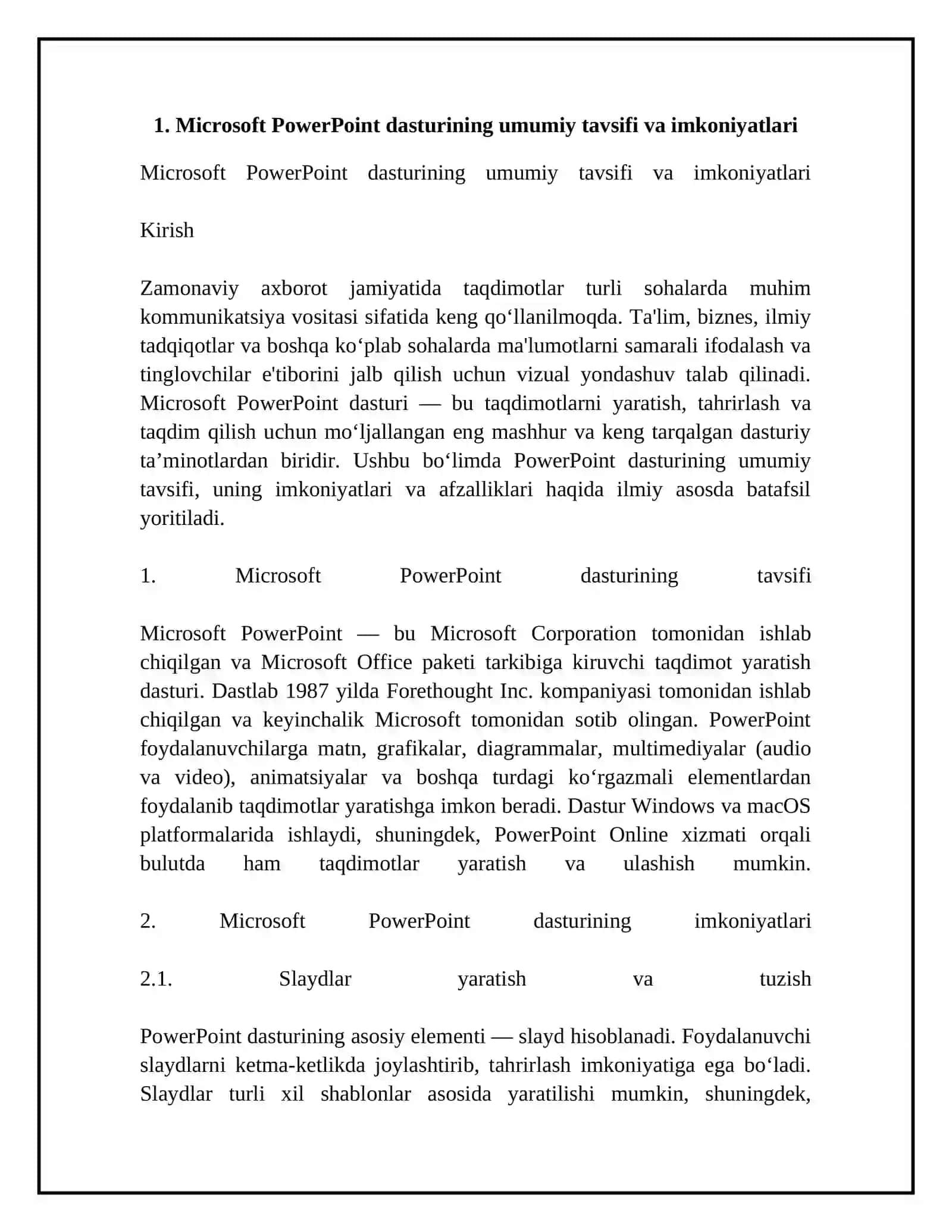 Microsoft Powerpoint dasturida taqdimotlar yaratish 4