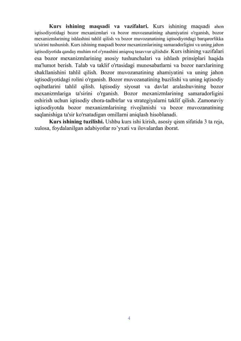 Jahon iqtisodiyotida bozor mexanizmlari va bozor muvozanatining ahamiyati 4