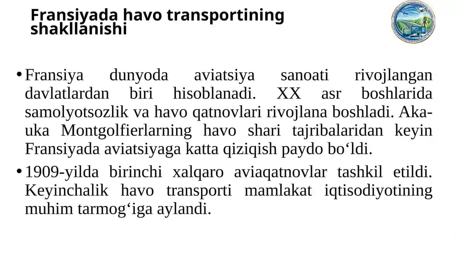 Fransiya havo transporti va havoyoʻllarining rivojlanishi 4