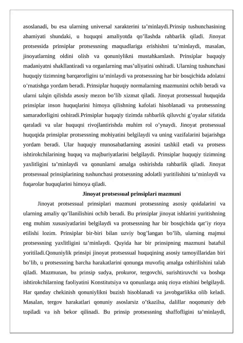 Jinoyat protsessual huquqi prinsiplari tushunchasi va turlari 4