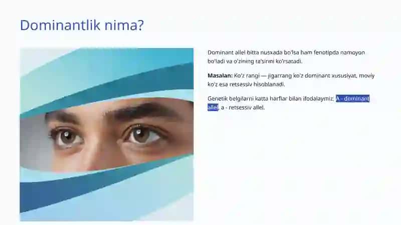 Dominantlik va Retsessivlik: Genetikaning Asosiy Qonunlari 4