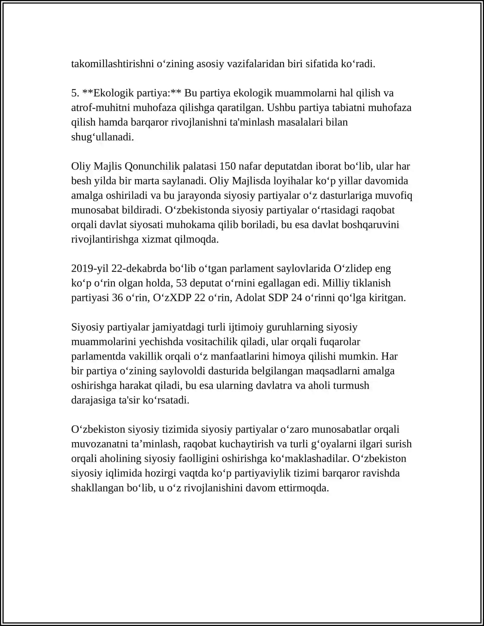 OʻZBEKISTON RESPUBLIKASI SIYOSIY PARTIYALARI 4