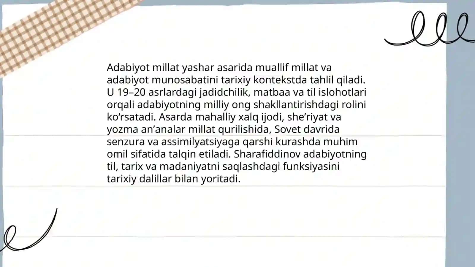Adabiyot millat yashar 4