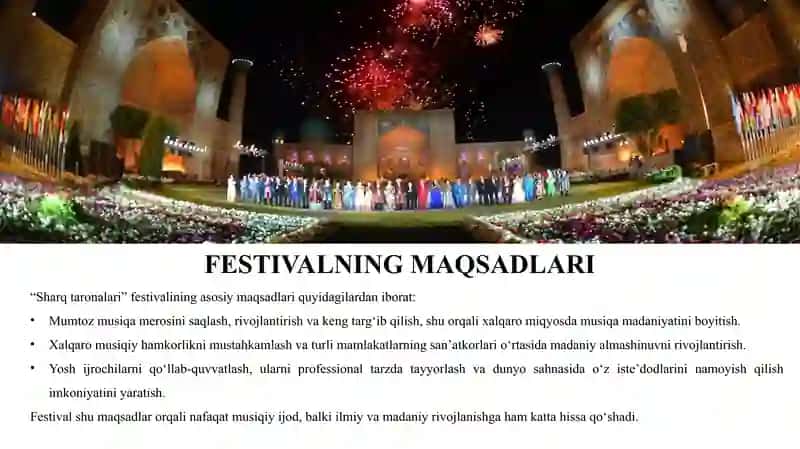 “SHARQ TARONALARI” XALQARO MUSIQA FESTIVALI 4
