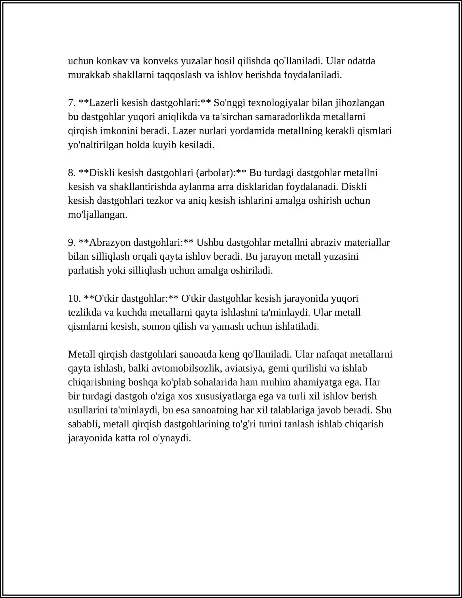 METAL QIRQISH DASTGOHLARI, UNVERSAL CHARXLASH ASBOBLARI 4
