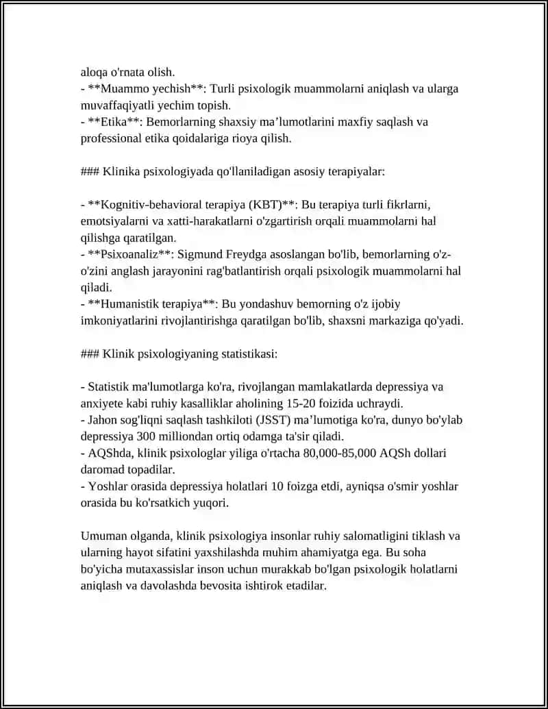 PSIXOLOGIYA TARMOQLARI VA PSIXOLOG KASBIY FAOLIYATI 4
