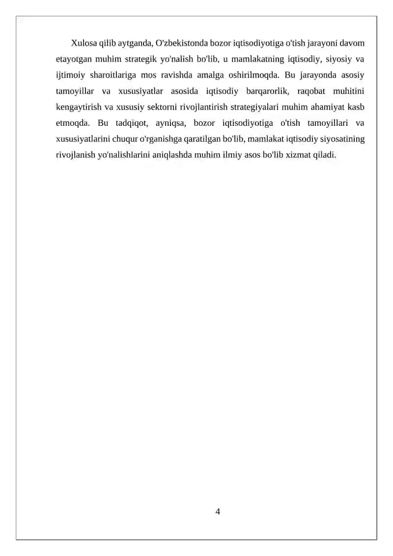 O'ZBEKISTONDA BOZOR IQTISODIYOTIGA O'TISH TAMOYILLARI VA XUSUSIYATLARI 4