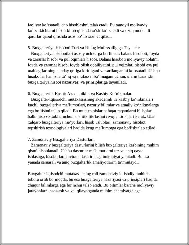 BUXGALTER-IQTISODCHI MUTAXASSISNING AKADEMIK VA KASBIY KO‘NIKMALARI 4