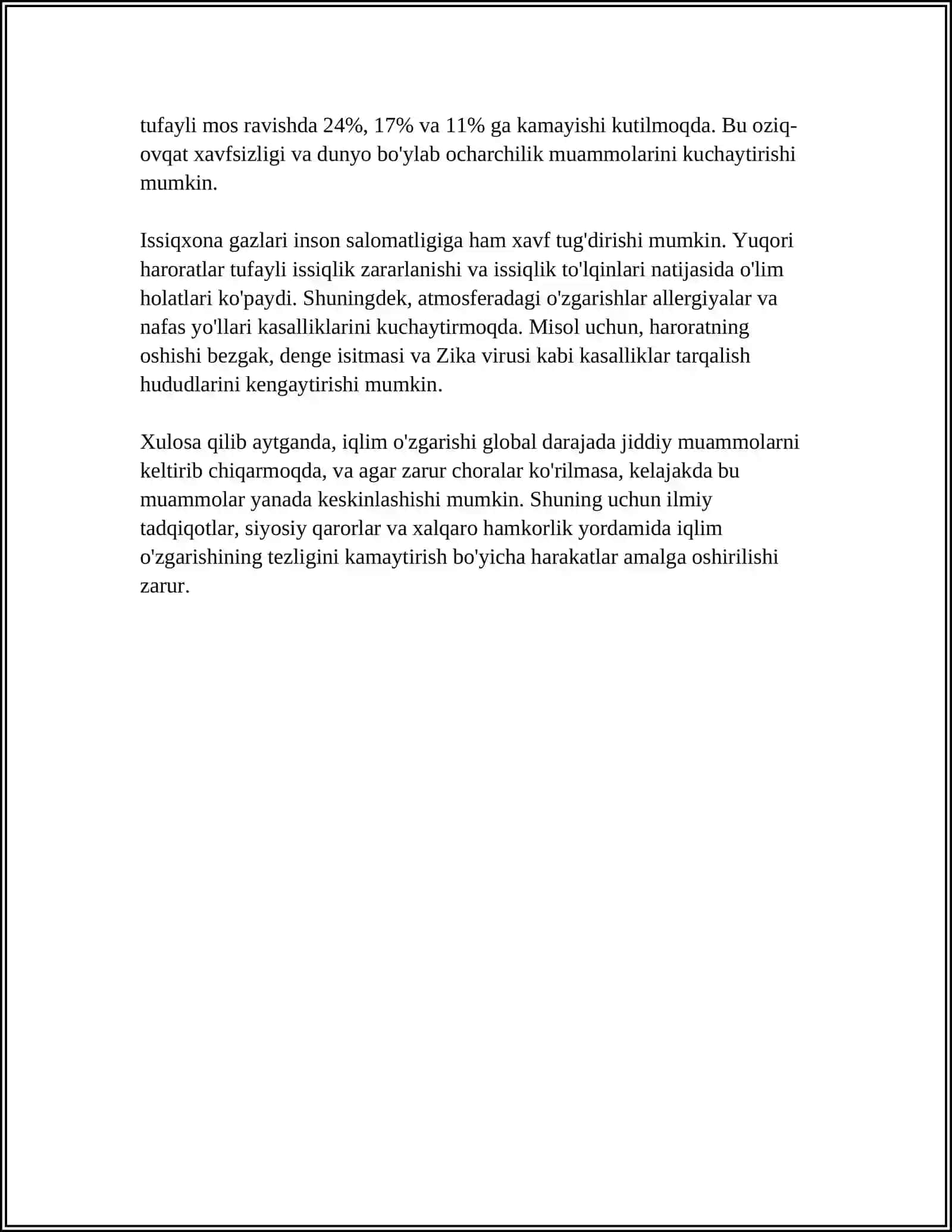 XAYRULLAYEVA RISOLAT ELMUROD QIZI 111 GURUH 1 KURS 4
