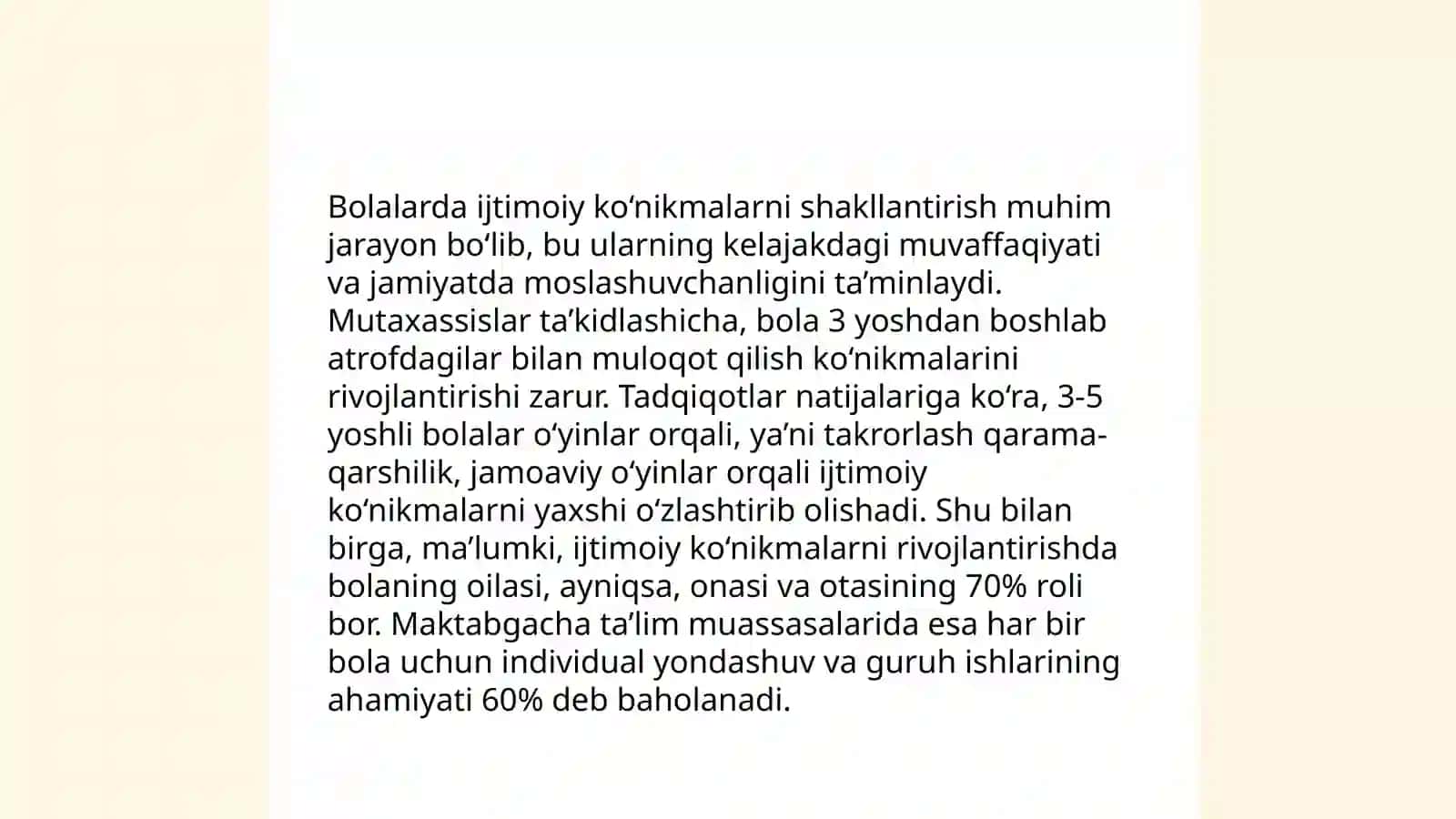 Ilk va maktabgacha yoshdagi bolalar pedagogikasi fanining barkamol insonni tarbiyasidagi o‘rni 4