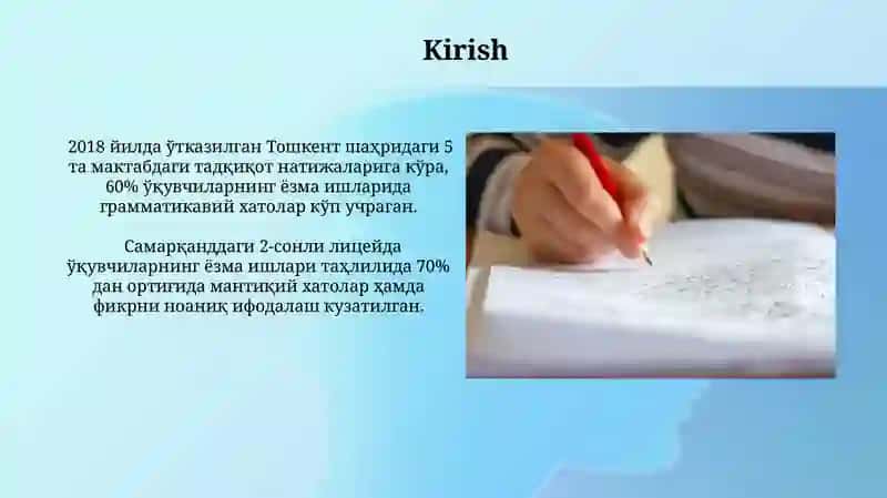 Umumta'lim maktabdagi oʻzlashtirmovchi oʻquvchilarning yozma ishlardagi xatolarini tahlil qilish 4