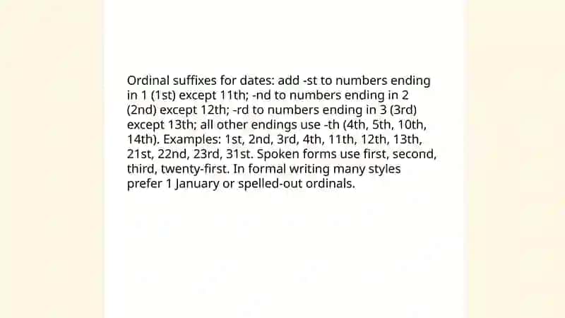 Cardinal and Ordinal Numbers for Dates 4