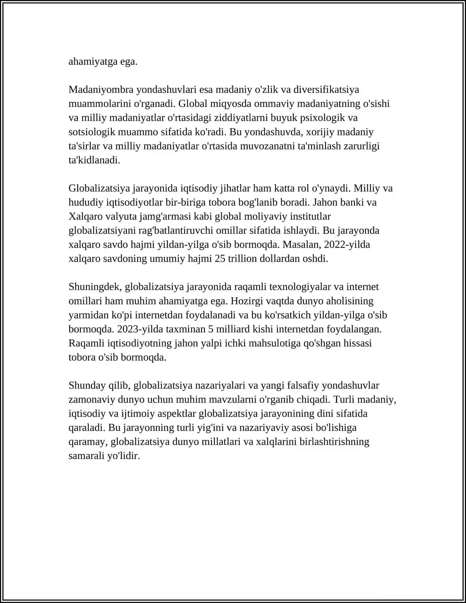 GLOBALLASHUV YANGI FALSAFIY MAVZI GLOBALLASHUV HODISASI VA GLOBALISTIKA 4