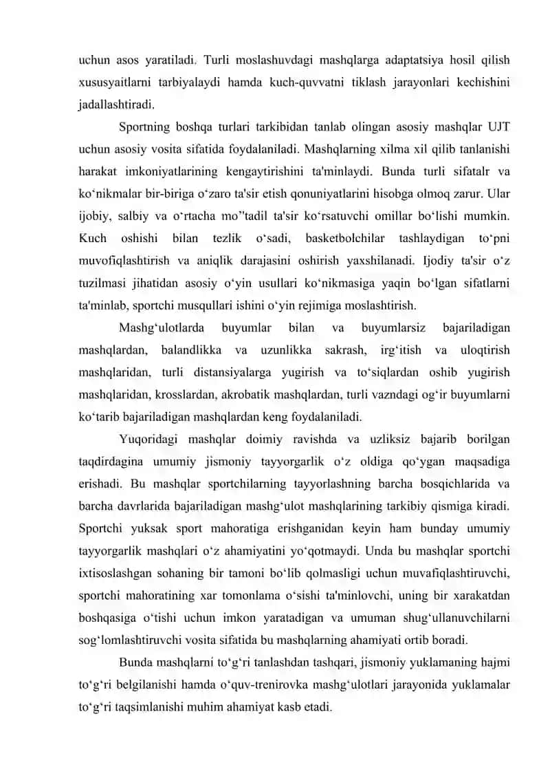 Umumiy va maxsus jismoniy tayyorgarlik 4