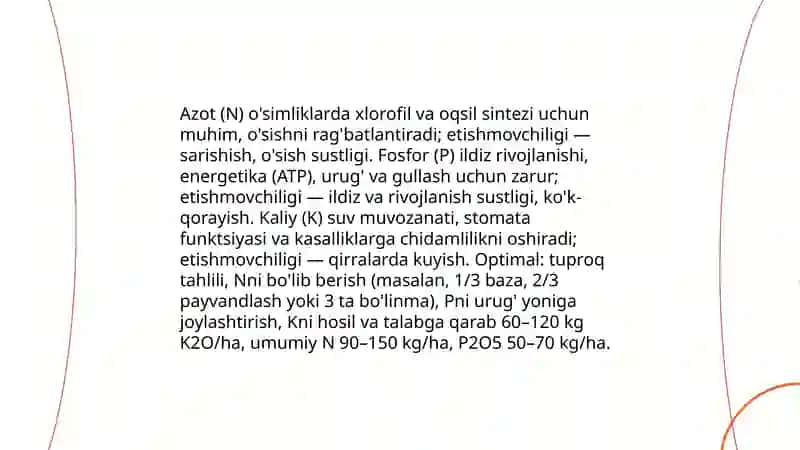 Dehqonchilik mahsuldorligini va atrof muhitini yaxshilashning agrokimyoviy asoslari 4