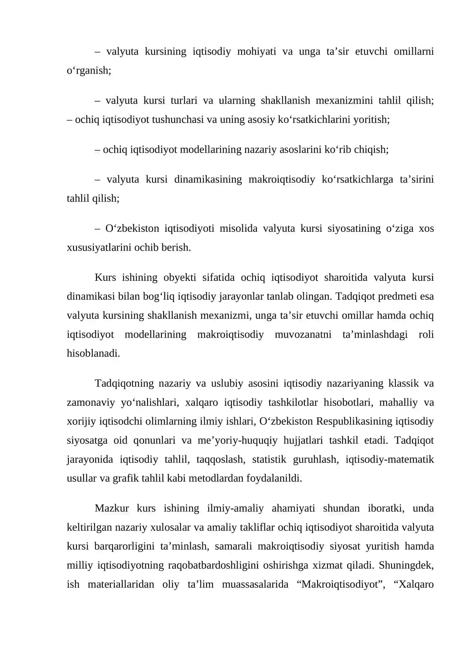 Valyuta Kursi va Ochiq Iqtisodiyot 4