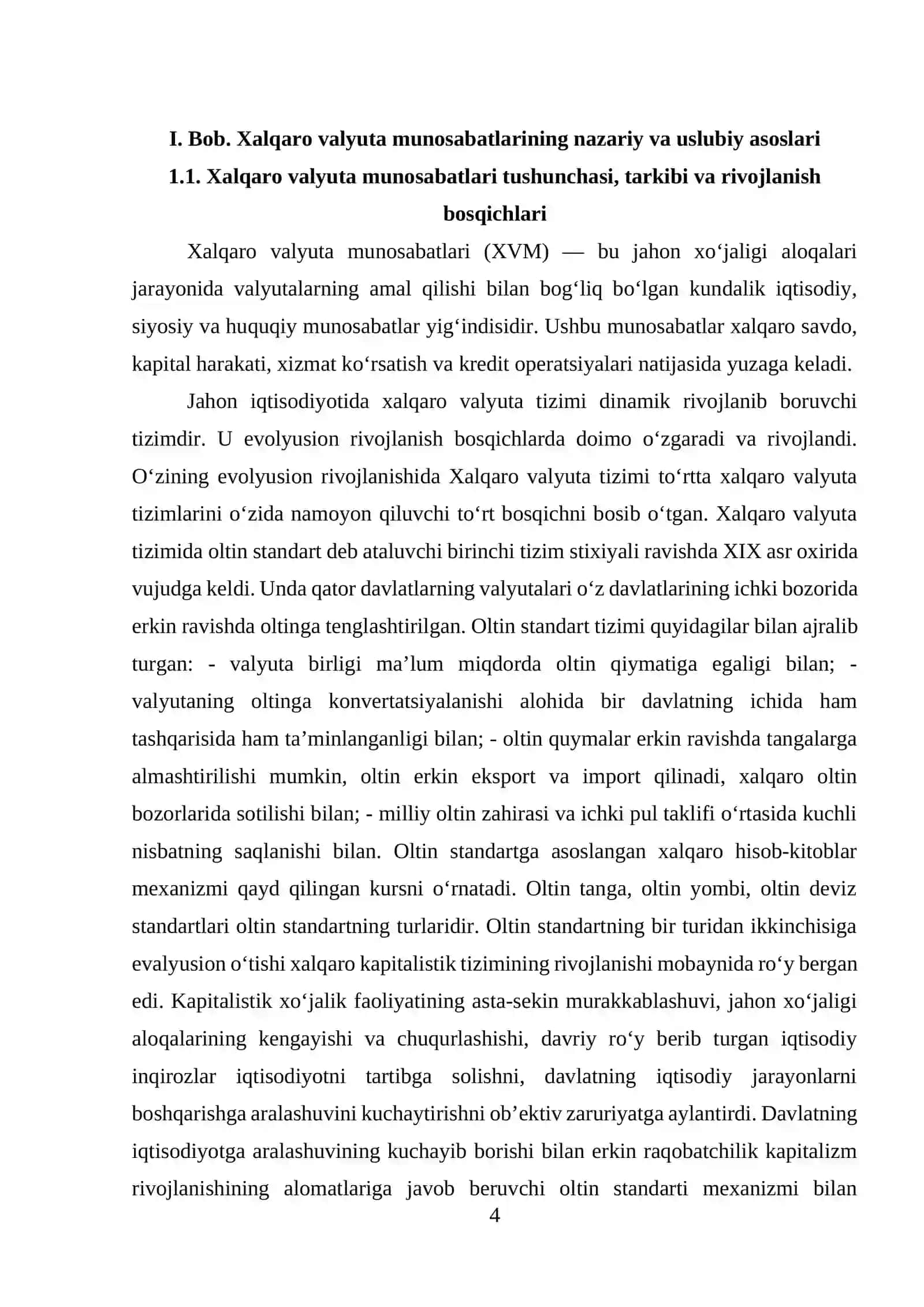 XALQARO VALYUTA MUNOSABATLARI VA ULARNING O’ZBEKISTON IQTISODIYOTIGA TA’SIRI 4