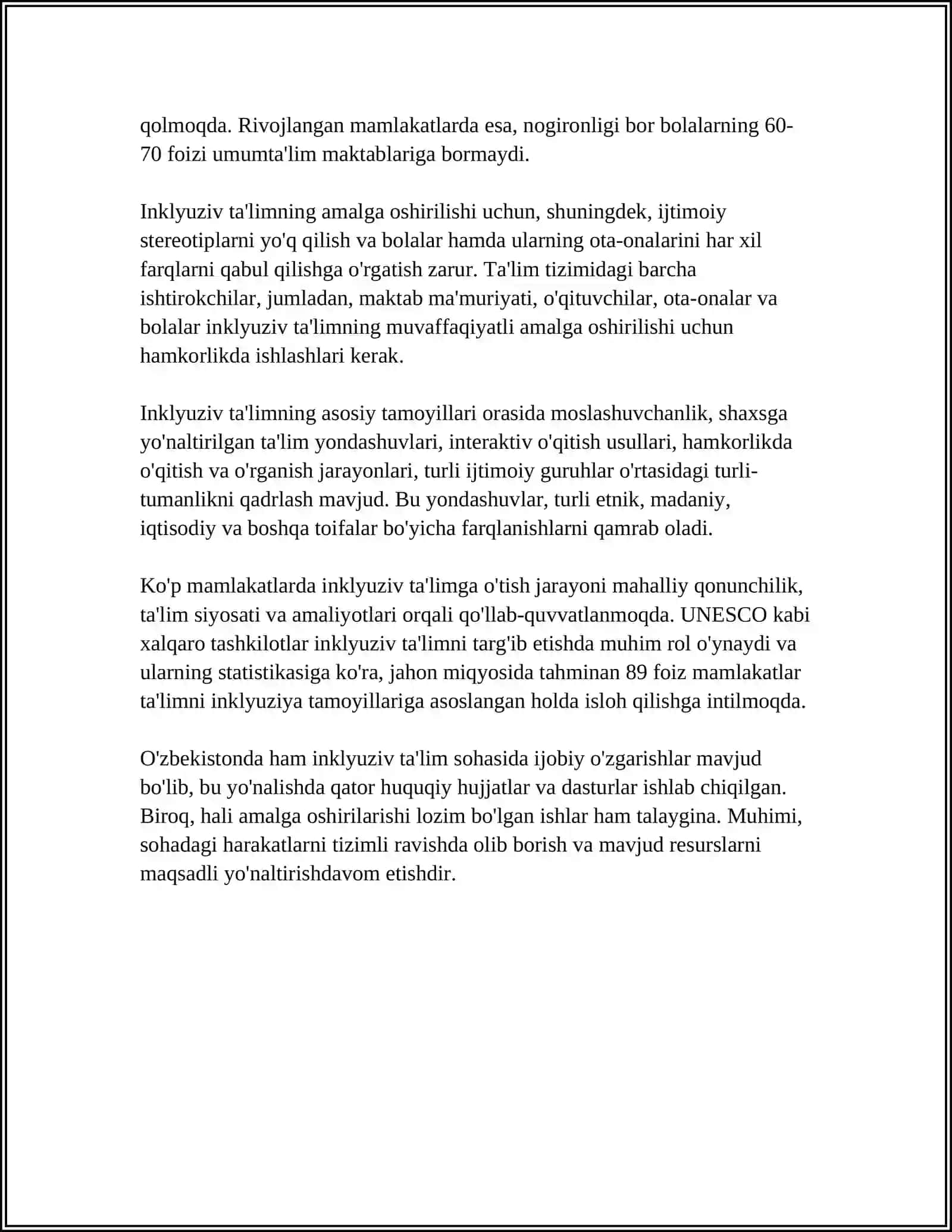 TURLI YUNALISHDAGI ILMIY TADQIQOTLARDA INKLUZIV TA'LIM MUAMMOLARINI O'RGANISH 4