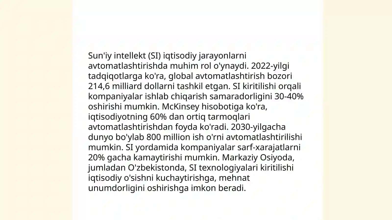 Intellektual boshqaruv tizimlarini iqtisodiyot yonalishida qollash istiqbollari 4