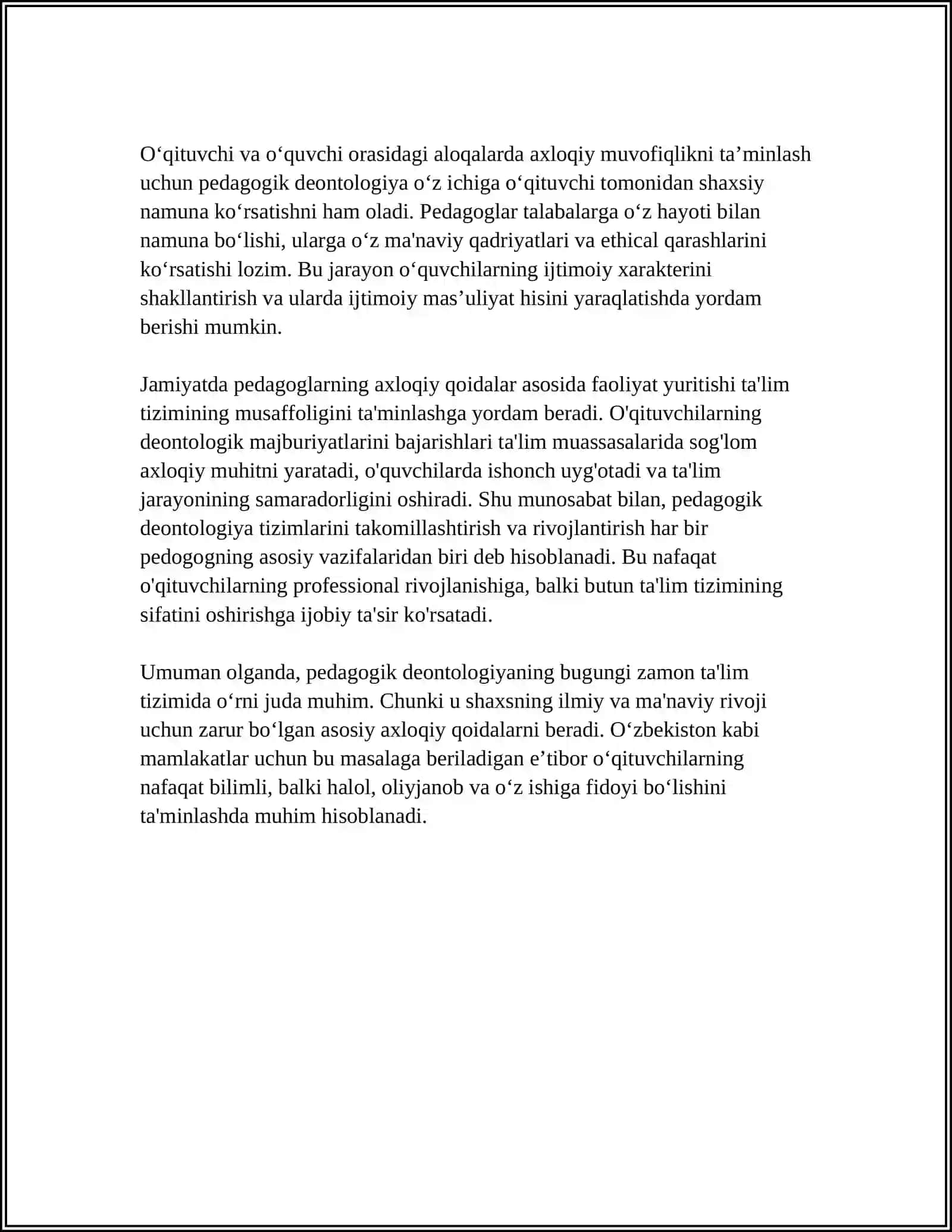 PEDAGOGIK DEONTOLOGIYA TUSHUNCHASI VA UNING TAMOYILLARI 4