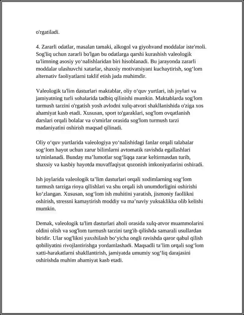 AHOLI ORASIDA XULQ ATVOR MUAMMOLARNI OLDINI OLISHDA VALEOLOGIK YONDASHUVLAR 4
