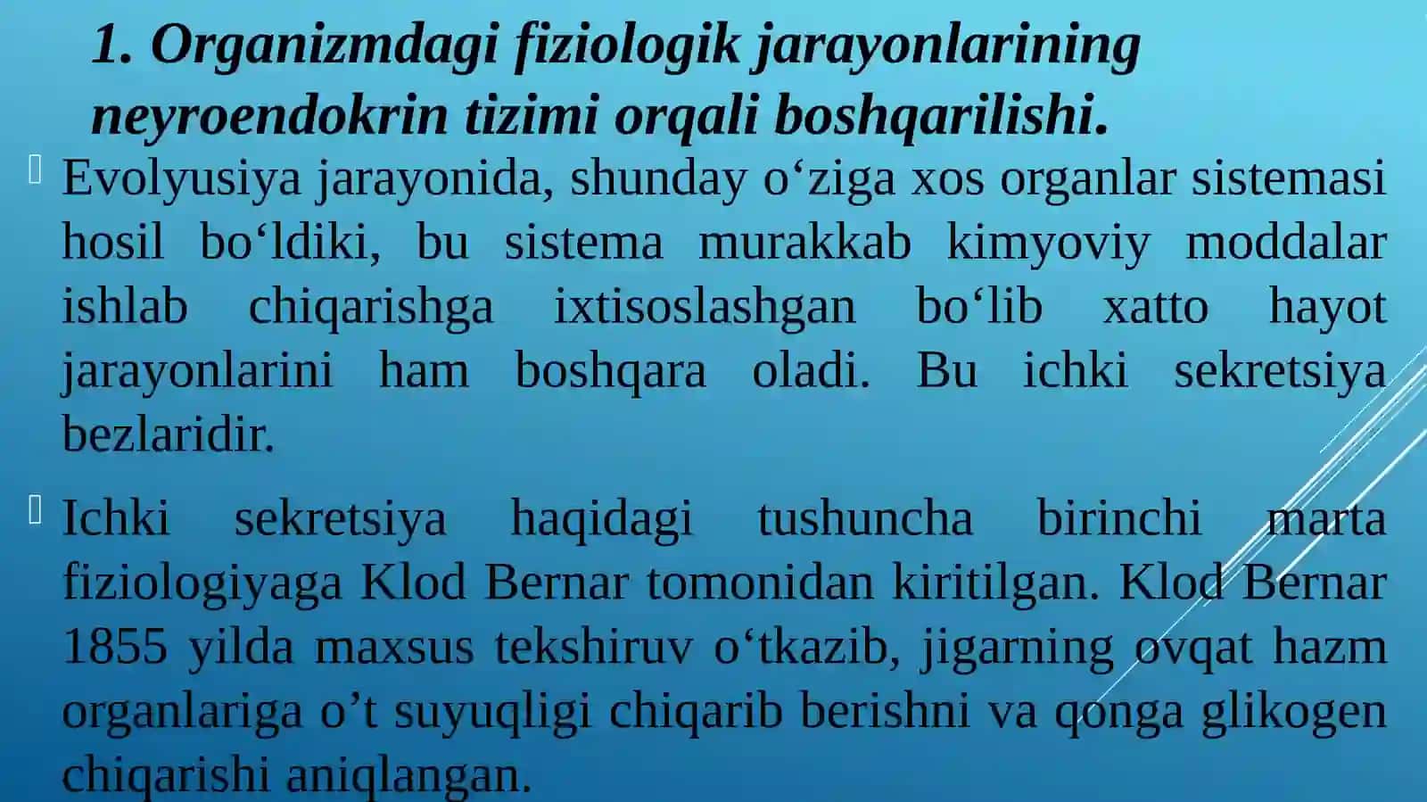 Ichki sekretsiya bezlarining tuzilishi, fiziologiyasi, yosh xususiyatlari va gigiyenasi 4